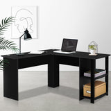Office Computer Desk Corner Student Study Table Workstation L-Shape Black