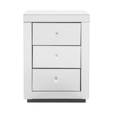 Mirrored Bedside Table Drawers Furniture Mirror Glass Presia Silver