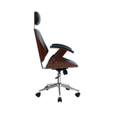 Wooden Office Chair Computer Gaming Chairs Executive Leather Black