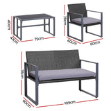 4PC Outdoor Furniture Patio Table Chair Black