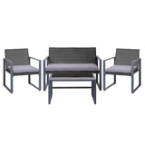 4PC Outdoor Furniture Patio Table Chair Black