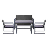 4PC Outdoor Furniture Patio Table Chair Black