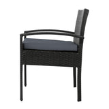 Outdoor Furniture Bistro Wicker Chair Black