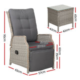 Recliner Chairs Outdoor Sun lounge Setting Patio Furniture Wicker