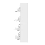 5 Drawer Mirrored Wooden Shoe Cabinet - White