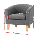 Abby Fabric Armchair  Grey