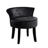 Black Velvet Abella Vanity Stool