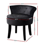 Black Velvet Abella Vanity Stool